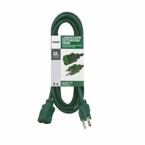 Prime® Green Lawn & Garden Outdoor Extension Cord Perspective: front