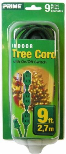 Prime® Tree Cord 9-Outlet Extension Cord with Rocker Switch SPT-2 18/2 Perspective: front