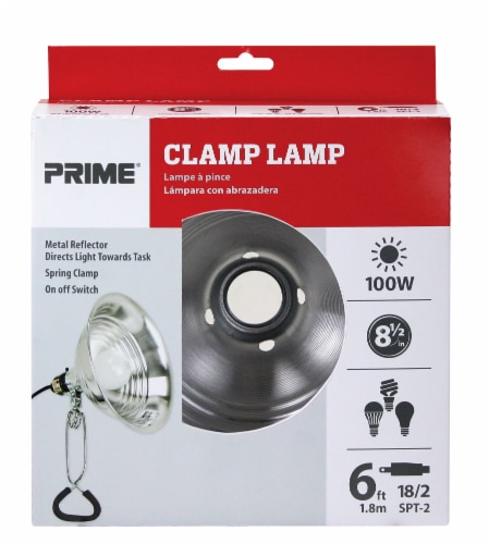 Prime 100 Watt Clamp Lamp Perspective: front
