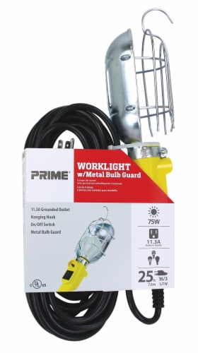 Prime Work Light With Metal Guard - Yellow Perspective: front