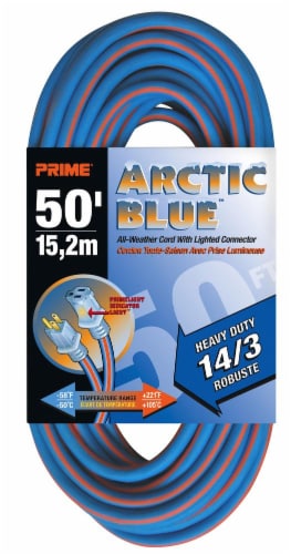 Prime® Arctic Blue™ Cold-Weather Locking Extension Cords Perspective: front