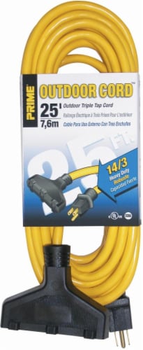 Prime Triple-Tap Outdoor Cord - Yellow Perspective: front