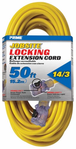 Prime® Jobsite Locking Extension Cord Perspective: front