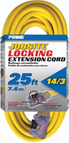 Prime Primelok with Primelight Jobsite Locking Extension Cord Perspective: front