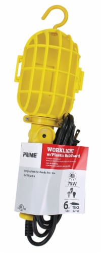 Prime 75 Watt Plastic Worklight - Yellow Perspective: front