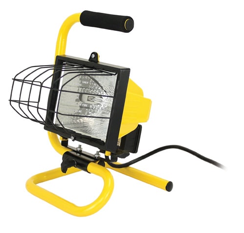Prime 500 Watt Portable Halogen Worklight - Yellow/Black Perspective: front