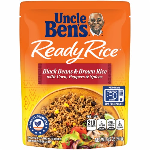 Uncle Ben's Ready Rice Black Beans & Brown Rice Perspective: front
