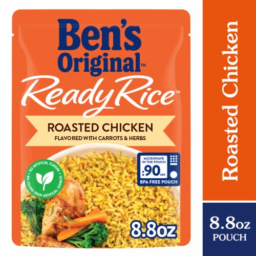 Ben's Original Ready Rice Roasted Chicken Flavored Rice, Easy Dinner Side, 8.8 oz Pouch Perspective: front