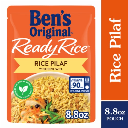 BEN'S ORIGINAL Ready Rice Rice Pilaf Flavored Rice, Easy Dinner Side, 8.8 oz Pouch Perspective: front