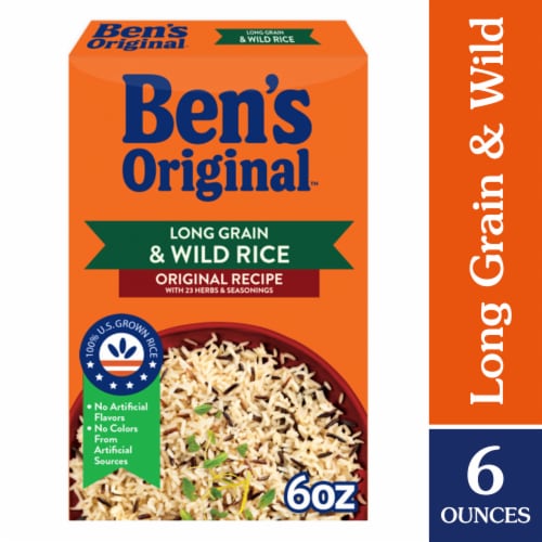 Ben's Original Original Recipe Long Grain Rice & Wild Flavored Rice, 6 oz Box Perspective: front
