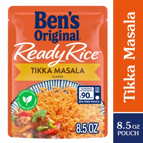 BEN'S ORIGINAL Ready Rice Tikka Masala Flavored Rice, Easy Dinner Side, 8.5 oz Pouch Perspective: front