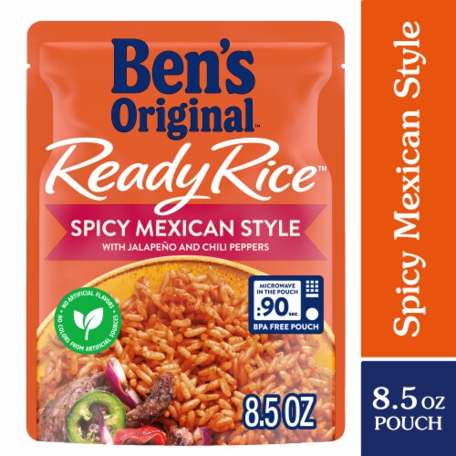 Ben's Original Ready Rice Spicy Mexican Style Flavored Rice, Easy Dinner Side, 8.5 oz Pouch Perspective: front
