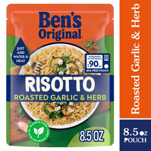 BEN'S ORIGINAL Risotto Roasted Garlic & Herb Flavored Rice, Easy Dinner Side, 8.5 oz Pouch Perspective: front