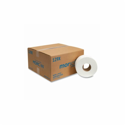 Morcon MOR129X 2-Ply Paper Morsoft Millennium Jumbo Bath Tissue, White - 9 in. Perspective: front