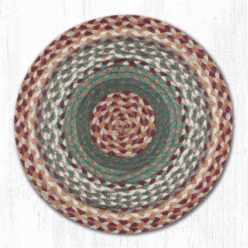 Capitol Importing 20-413 15.5 in. Buttermilk & Cranberry Round Chair Pad Perspective: front