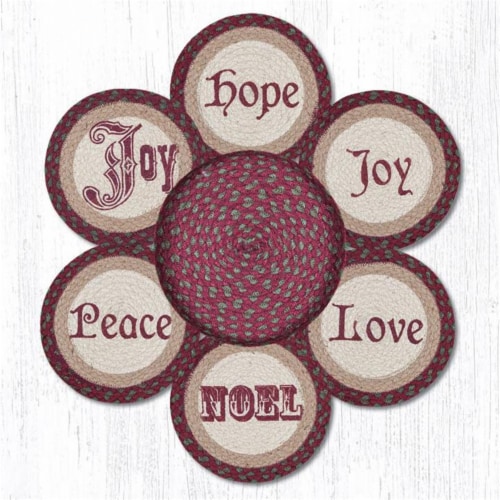 Capitol Importing 10 in. Christmas Jute Trivets in a Basket Perspective: front