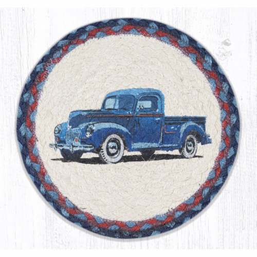 Capitol Importing 80-362BT 10 x 10 in. MSPR-362 Blue Truck Printed Round Trivet Perspective: front
