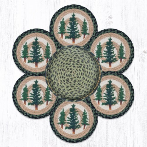 Capitol Importing 56-116TT 10 x 10 in. TNB-116 Tall Timbers Trivets in a Basket Perspective: front