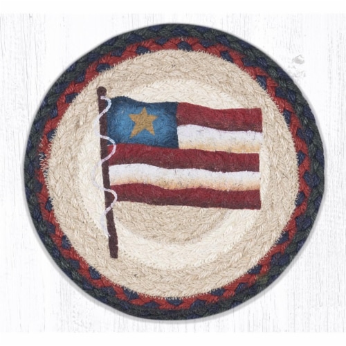 Capitol Importing 80-015PSF 10 x 10 in. MSPR-15 Primitive Star Flag Printed Round Trivet Perspective: front