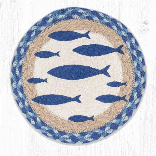 Capitol Importing 80-443F 10 x 10 in. MSPR-443 Fish Printed Round Trivet Perspective: front