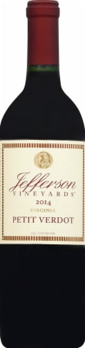 Jefferson Vineyards Petit Verdot Virginia Red Wine Perspective: front