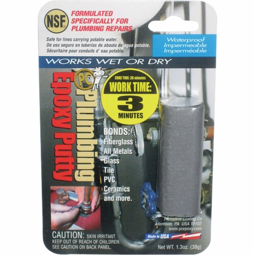 PC-Plumbing 1.3 Oz. Gray Epoxy Putty 02159 Perspective: front