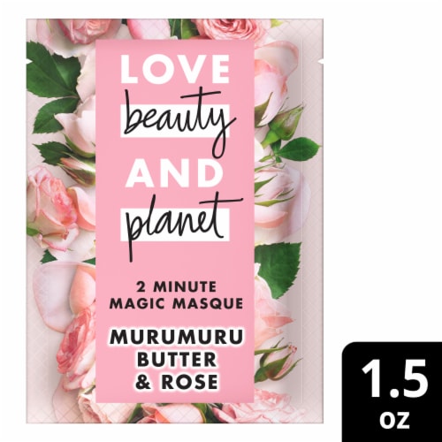 Love Beauty and Planet Blooming Strength & Shine Murumuru Butter & Rose Hair Mask Perspective: front