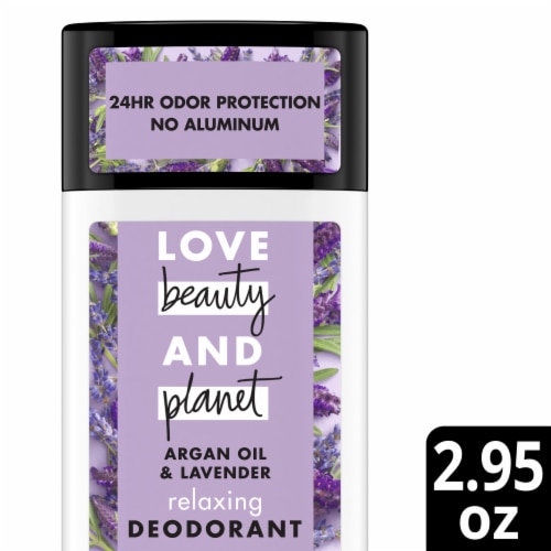 Love Beauty and Planet Aluminum-Free Argan Oil & Lavender Vegan Deodorant Stick Perspective: front