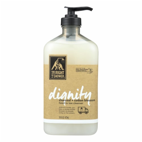 The Right To Shower Dignity Charcoal + Cotton Blossom Body Wash Perspective: front