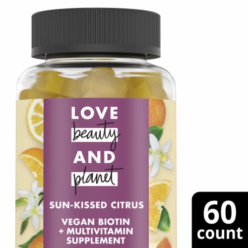 Love Beauty & Planet Multi-Benefit Citrus Crush Vegan Gummy Vitamins Perspective: front