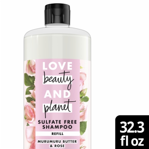 Love Beauty & Planet Sulfate-Free Murumuru Butter & Rose Shampoo Perspective: front