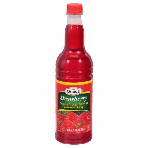 Grace® Strawberry Flavored Syrup Perspective: front