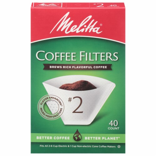 Melitta® #2 Super Premium Paper Cone Coffee Filters - White Perspective: front