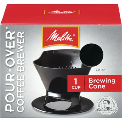 Melitta Pour-Over Black 1 Cup Filter Cone Coffee Brewer 640007 Perspective: front