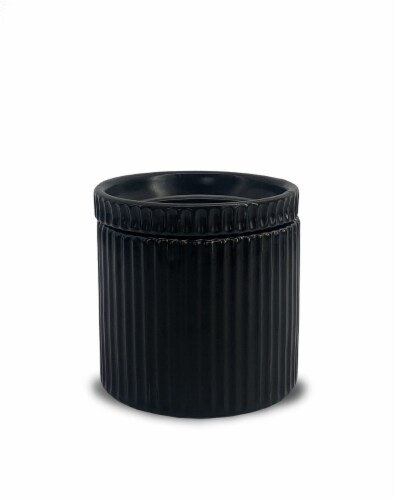 Splash Home Ceramic Toothbrush Holder - Matte Black Perspective: front