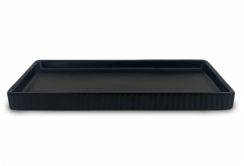 Splash Home Ceramic Tray - Matte Black Perspective: front