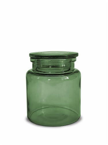 Splash Home Ponta Glass Jar - Green Perspective: front