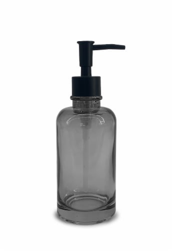 Splash Home Ponta Glass Soap Dispenser- Smoke Perspective: front