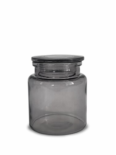 Splash Home Ponta Glass Jar - Smoke Perspective: front