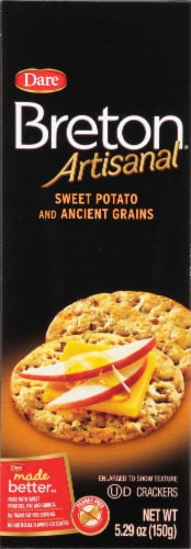 Dare Breton Sweet Potato and Ancient Grain Crackers Perspective: front