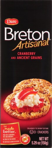 Dare Breton Cranberry and Ancient Grain Crackers Perspective: front