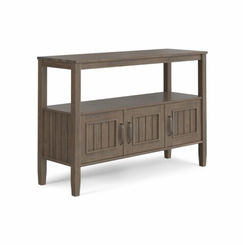 Lev Solid Wood Console Table In Smoky Brown Perspective: front