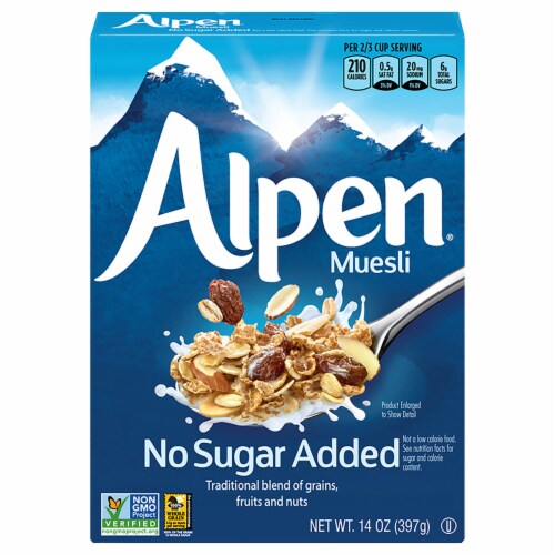 Alpen® No Sugar Added Muesli Cereal Perspective: front