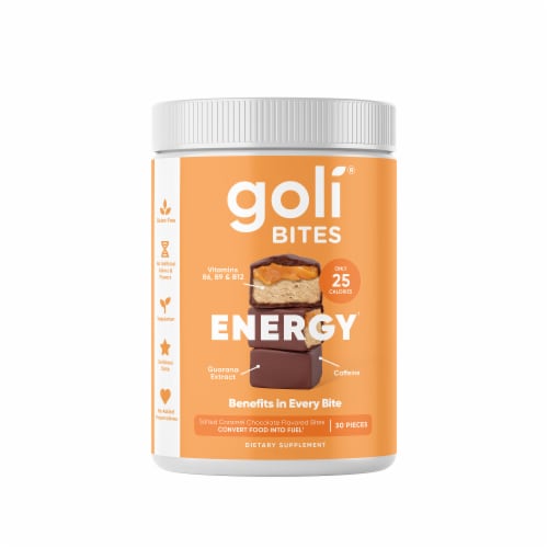 Goli® Bites Salted Caramel Chocolate Flavored Energy Bites Perspective: front