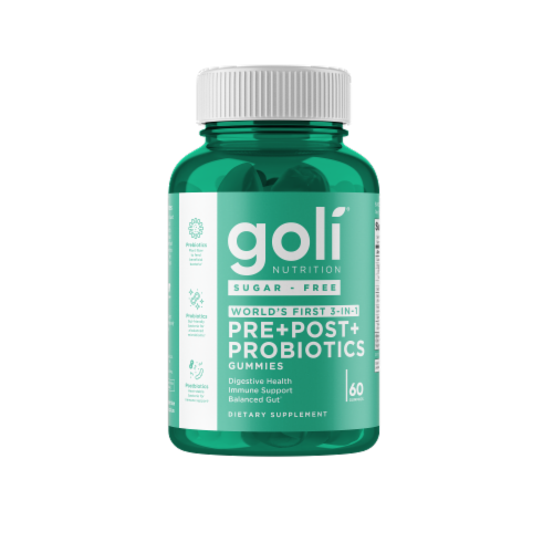 Goli® Nutrition Pre-Post-Probiotic Zero Sugar Gummies Perspective: front