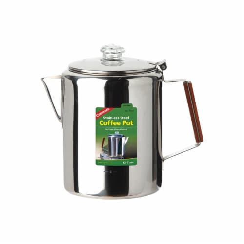 Coghlans Stainless Steel Coffee Pot - Silver Perspective: front