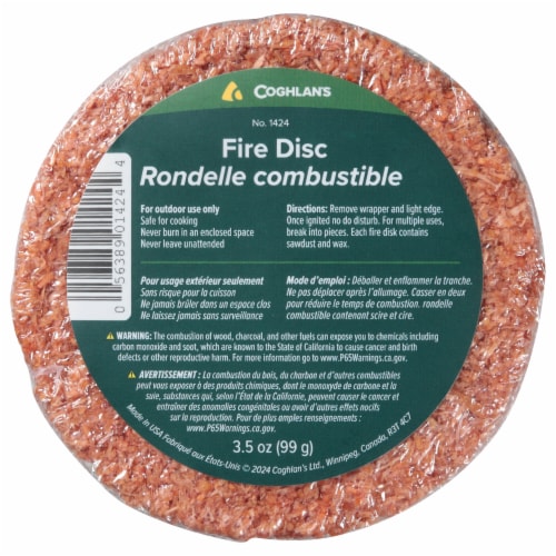 Coghlan's Fire Disc Fire Starter & Emergency Heat Source Perspective: front