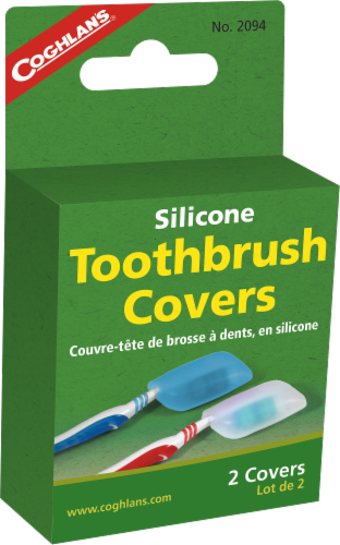 Coghlan's Silicone Toothbrush Covers - Blue/White Perspective: front