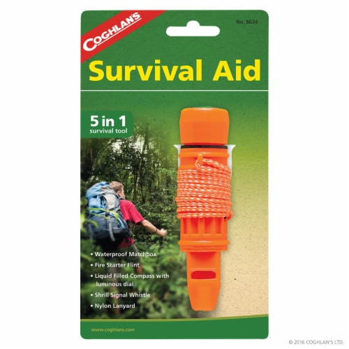 Coghlan's 5-in-1 Survival Aid - Orange Perspective: front