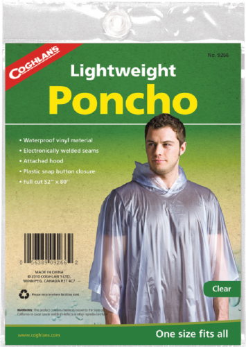Coghlan's Clear Lightweight Poncho Perspective: front